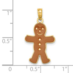 14K 3-D Enameled Gingerbread Man Charm