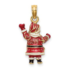 14K 3-D Enamel Santa Charm