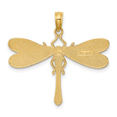 14K Multi Color Enamel Dragonfly Charm