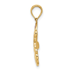 14K w/ Enamel Santa Face Charm