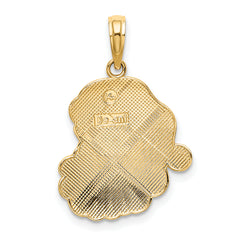 14K w/ Enamel Santa Face Charm