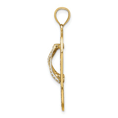 14K Multi Heart Flip-Flop w/ White Enamel Charm