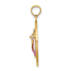 14K SARASOTA Circle w/ Enamel Conch Shell Charm