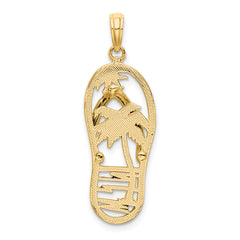 14K Enamel Palm Tree Flip-Flop Charm
