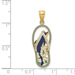 14K Enamel Dolphin Flip-Flop Charm