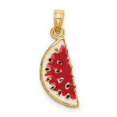 14K w/ Enamel 3-D Watermellon Charm