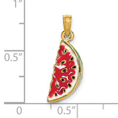 14K w/ Enamel 3-D Watermellon Charm
