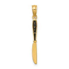 14K W/ Black Enamel 3-D Table Knife Charm