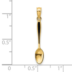 14K 3-D W/ Black Enamel Table Spoon Charm