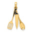 14K 3-D Enamel Butcher Knife, Spoon and Spatula Moveable Charm