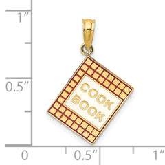 14K W/ Red Enamel 3-D Cook Book Charm
