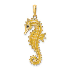 14K 3-D Enamel Seahorse Charm