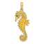 Enameled Seahorse Charm in 14K Yellow Gold, 33mm - Sophia Jewelers