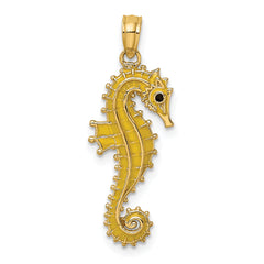 14K 3-D Enamel Seahorse Charm