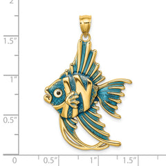 14K w/ Blue Enamel ANGELFISH Charm