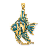 14K w/ Blue Enamel ANGELFISH Charm