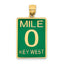 Green Enamel Mile 0 Key West Charm in 14K Yellow Gold, 29mm - Sophia Jewelers