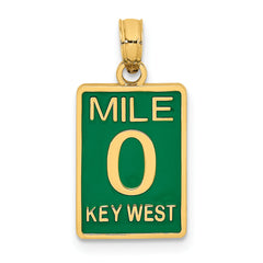 14K Enamel Mile Marker 0 / KEY WEST Charm