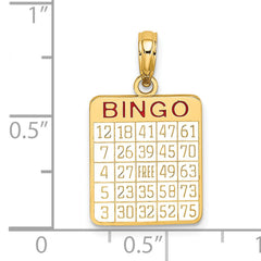 14K w/ Enamel Bingo Card Charm