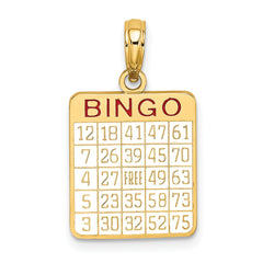 14K w/ Enamel Bingo Card Charm