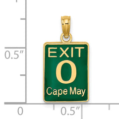 14K EXIT 0 / CAPE MAY with Green Enamel Charm