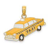 14K Enamel Taxi Charm