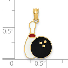 14K Enamel Bowling Ball and Pin Charm