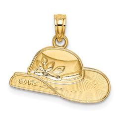 14K Polished 2-D Red Enamel Hat Charm