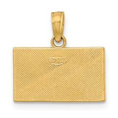 14K Dive Flag W/Red & White Enamel Charm