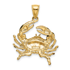 14K Blue Enamel Stone Crab Charm