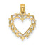 14K Heart w/ Lace Trim Charm