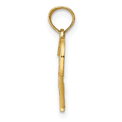 14K Flat Two Hearts Intertwined Charm