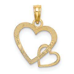 14K Flat Two Hearts Intertwined Charm