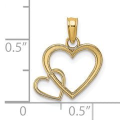 14K Flat Two Hearts Intertwined Charm