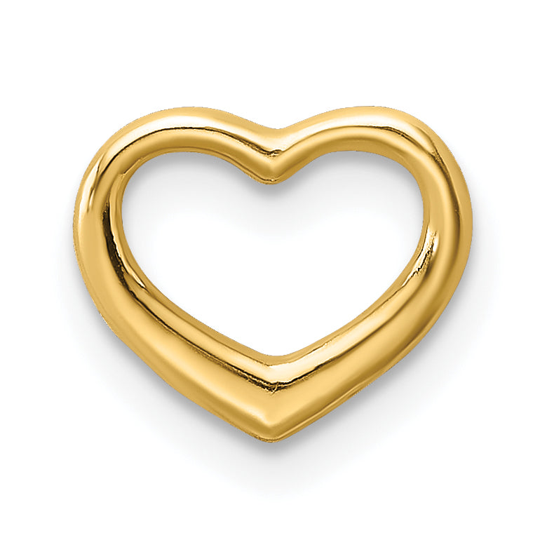 14K Polished Mini Floating Heart Slide
