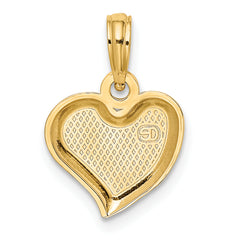 14K Polished Teardrop Heart Charm