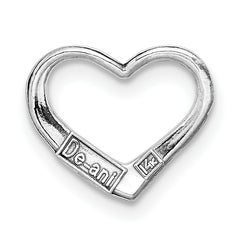 14K White Gold 2-D Floating Heart Charm
