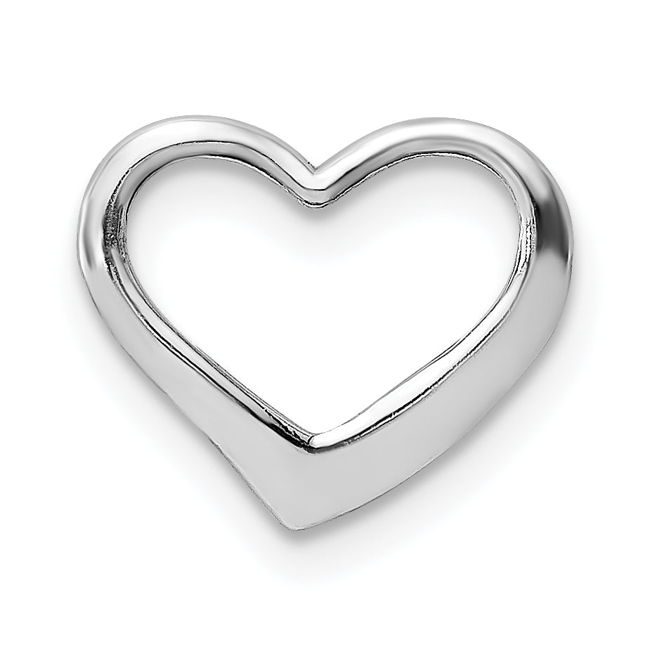 14K White Gold 2-D Floating Heart Charm