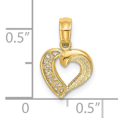 14K Open Mini Heart Charm