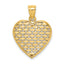 14K 3-D Diamond-cut Puffed Heart Charm