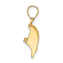 14K 3D Cranberry Scoop Charm