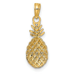 14K Textured Pineapple Charm