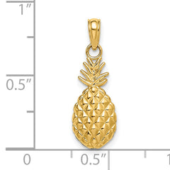 14K Textured Pineapple Charm