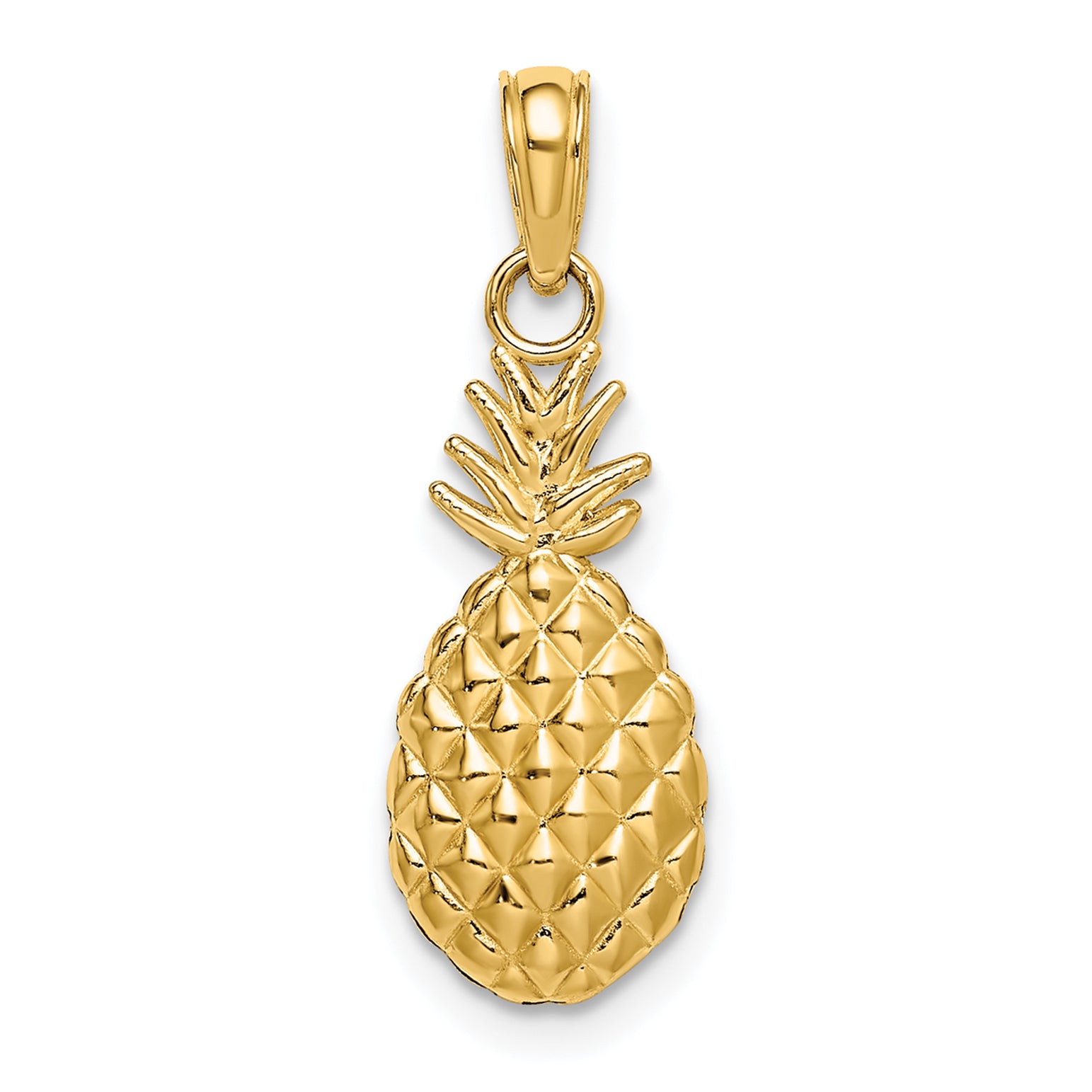14K Textured Pineapple Charm