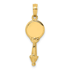 14K 3-D Hand Mirror Charm