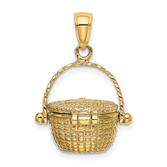 14K 3-D Moveable Nantucket Basket Charm