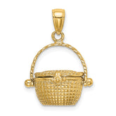 14K 3-D Moveable Nantucket Basket Charm