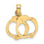 14K 2-Piece Handcuffs Charm