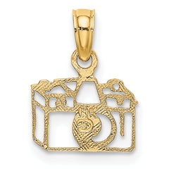 14K Flat Cut-Out Camera Charm