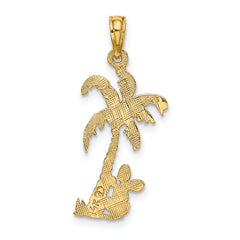 14K Palm Tree w/ Cactus Charm